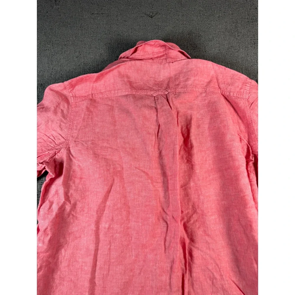 Banana Republic Soft Wash Coral Pink Button Up Shirt Mens XL Long Sleeve‎ Pocket